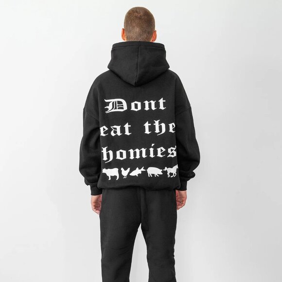 New Don't Eat The Homies DETH vegan streetwear relaxed cotton hoodie sweatshirt - Picture 2 of 15